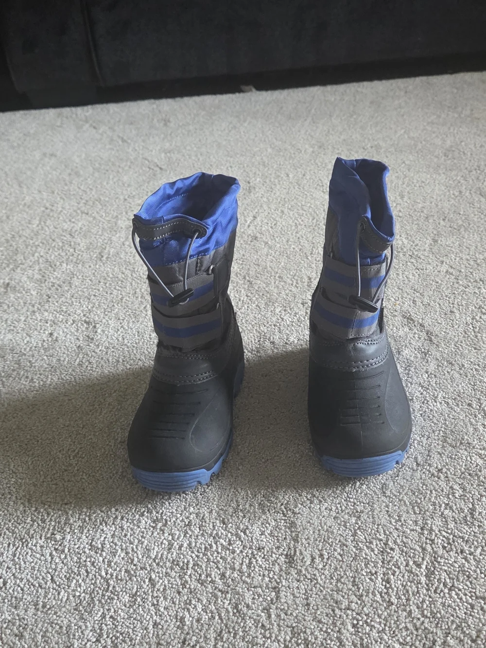 Kids Waterproof Winter Boots in Black and Blue